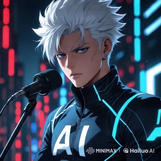 Futuristic AI Advocate Addresses Audience in Neon City – AI Generated Video | Hailuo AI