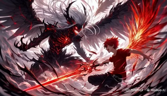 Epic Battle: Dark Demon vs Fiery Warrior – AI Generated Video | Hailuo AI