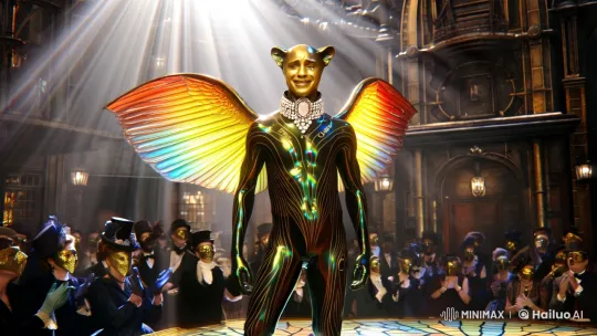 Elegant Gilded Panther Dances in Haunting Light – AI Generated Video | Hailuo AI