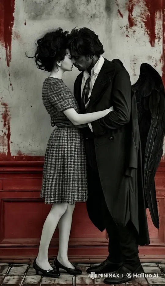Aesthetic Embrace: Couple with Wings in Intimate Moment – AI Generated Video | Hailuo AI