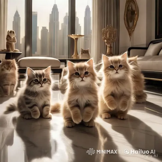 Luxurious Apartment with Playful Kittens – AI Generated Video | Hailuo AI
