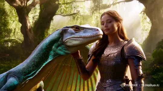 Regal Knight Bonds with Majestic Winged Lizard – AI Generated Video | Hailuo AI