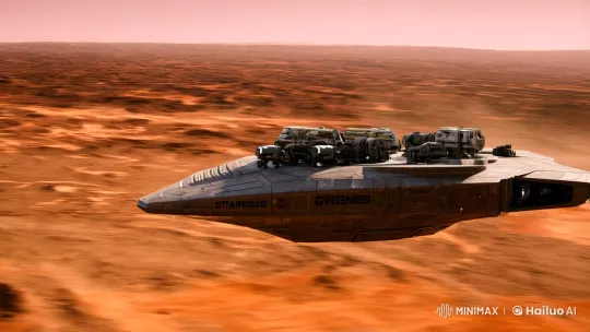 Starship Genesis Lands on Martian Plains – AI Generated Video | Hailuo AI