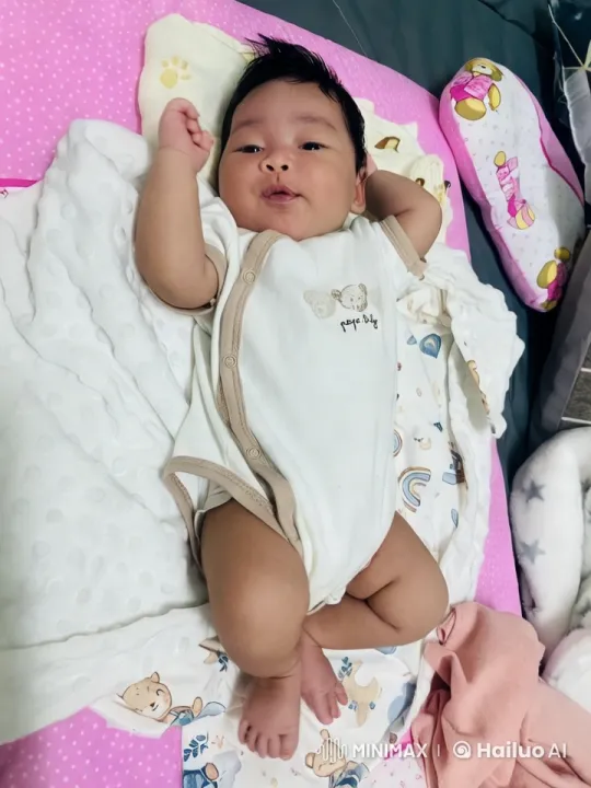 Baby Joyfully Dancing in Colorful Bed Setting – AI Generated Video | Hailuo AI
