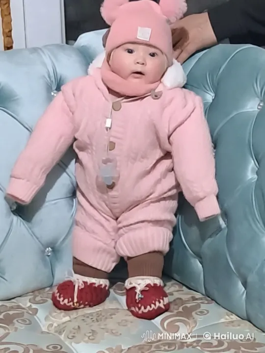 Baby Dancing Joyfully on Patterned Sofa – AI Generated Video | Hailuo AI