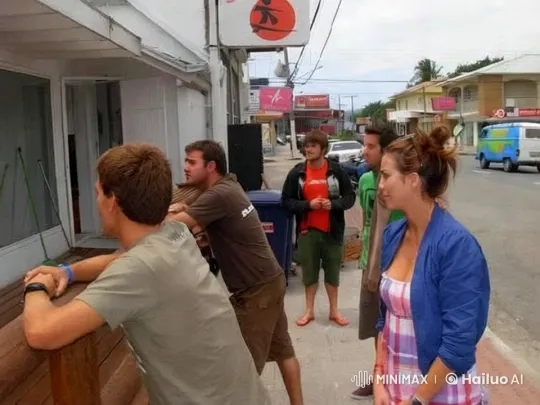 Curious Group Observes Storefront Scene – AI Generated Video | Hailuo AI