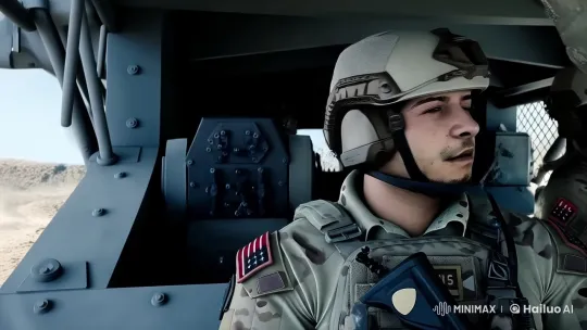 Turkish Soldier Braces for Battle in Armored Vehicle – AI Generated Video | Hailuo AI