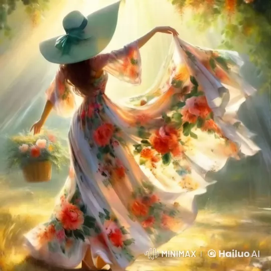 Joyful Dance in a Sunlit Garden – AI Generated Video | Hailuo AI