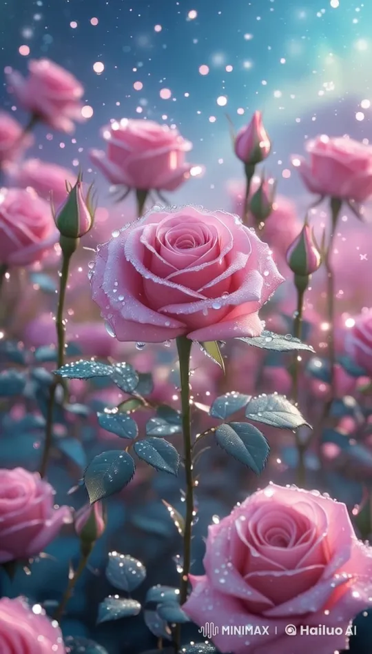 Enchanting Close-Up of Swaying Roses in Fairy-Tale Setting – AI Generated Video | Hailuo AI