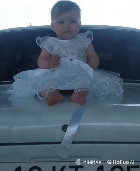 Baby in Frilly Dress Delights in Dance and Play – AI Generated Video | Hailuo AI