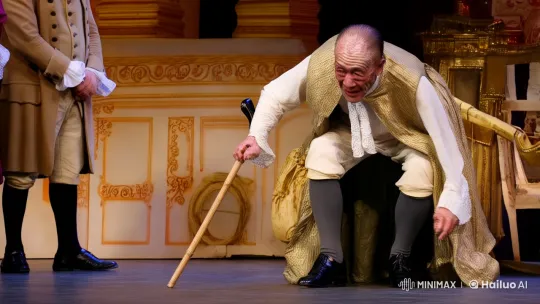 Theatrical Transformation: Old Man Reveals Hidden Beauty – AI Generated Video | Hailuo AI