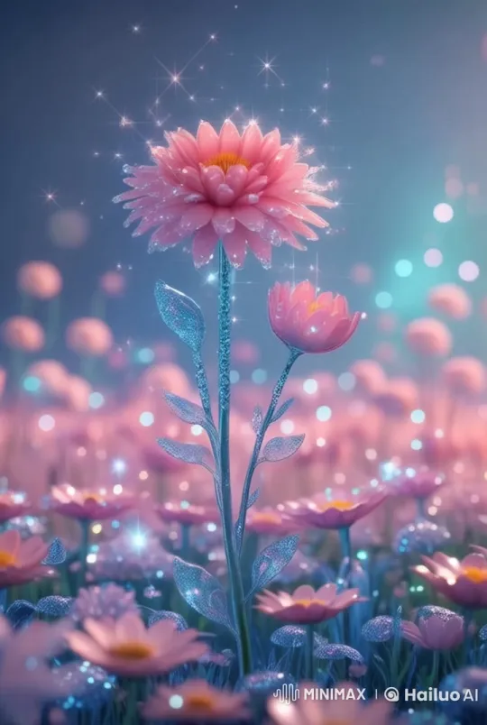 Magical, Dreamy Garden of Glittering Flowers – AI Generated Video | Hailuo AI