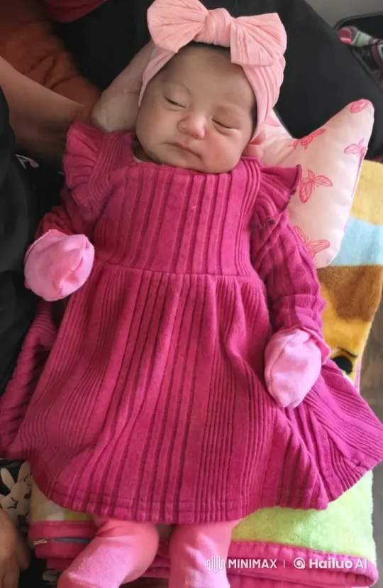 Baby in Pink Outfit on Cozy Blanket with Pillows – AI Generated Video | Hailuo AI