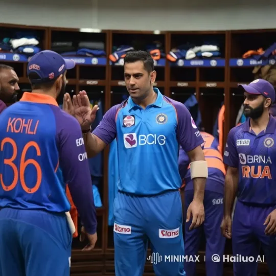 Cricket Players Prepare in Vibrant Locker Room – AI Generated Video | Hailuo AI
