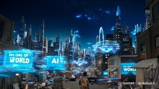 Boy Defies AI Dominance in Futuristic Metropolis – AI Generated Video | Hailuo AI