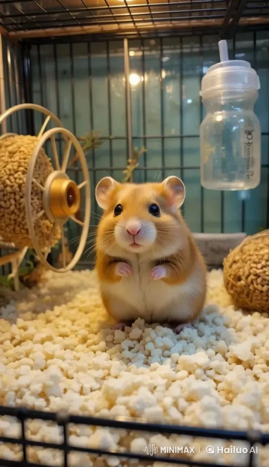 Hamster's Cozy Cage Life: Curious Exploration – AI Generated Video | Hailuo AI