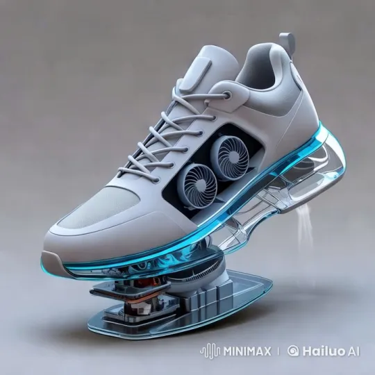 Futuristic White Sneaker with Cooling Fans – AI Generated Video | Hailuo AI