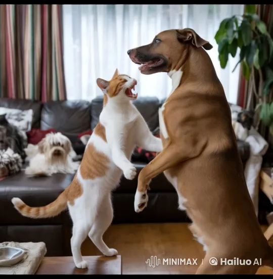Intense Kung Fu Battle Between Cat and Dog – AI Generated Video | Hailuo AI