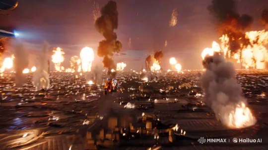 Futuristic Cityscape Battlefield Chase and Space Mission – AI Generated Video | Hailuo AI