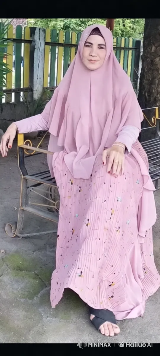 Serene Hijab-Wearing Woman in a Lush Garden – AI Generated Video | Hailuo AI
