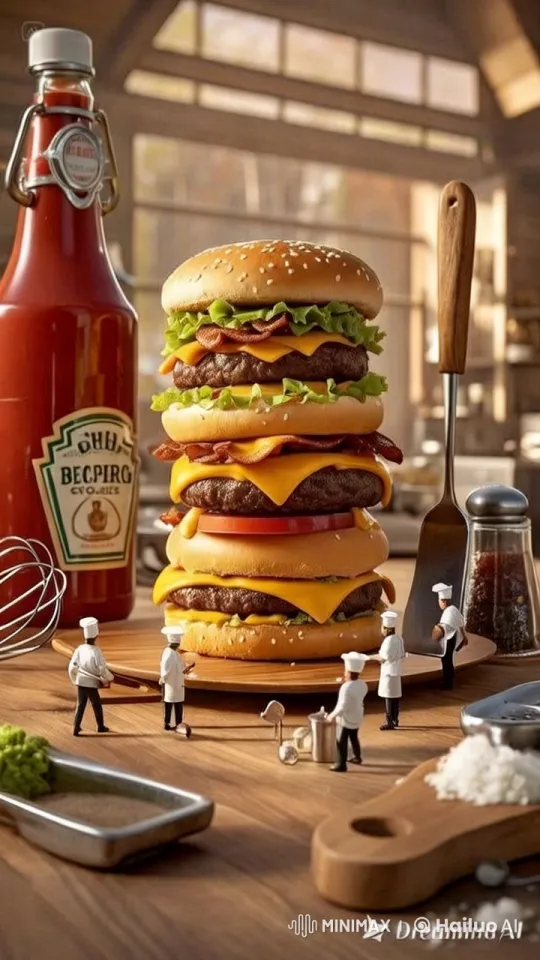 Mini Chefs in Awe of Giant Kitchen Tools – AI Generated Video | Hailuo AI