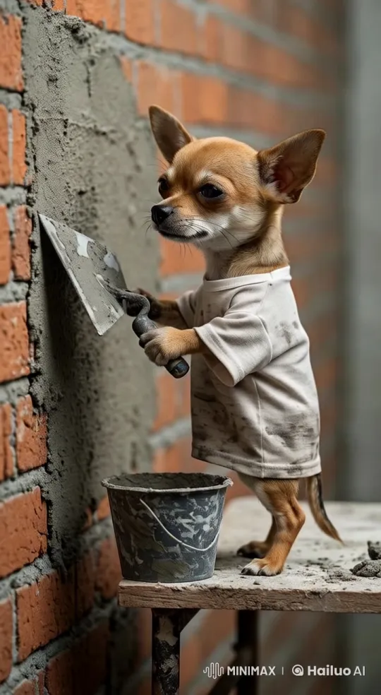 Chihuahua Puppy's Determined Plastering Efforts – AI Generated Video | Hailuo AI