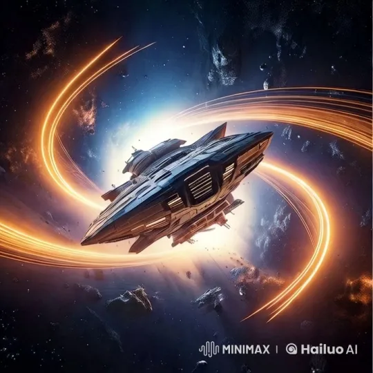 Sleek Spaceship Navigates Cosmic Wonders – AI Generated Video | Hailuo AI