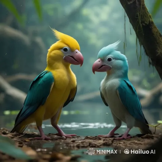 Vibrant Birds in Tropical Forest Serenity – AI Generated Video | Hailuo AI