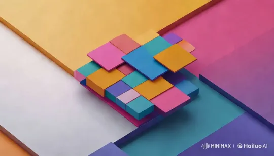 Vibrant Abstract Geometric Art with Dynamic Colors – AI Generated Video | Hailuo AI