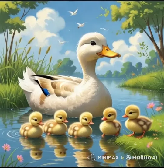 Peaceful Pond: Duck Family's Sunny Day Joy – AI Generated Video | Hailuo AI