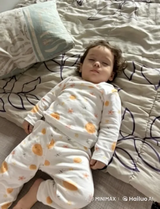 Child Dancing Playfully on Cozy Bed – AI Generated Video | Hailuo AI