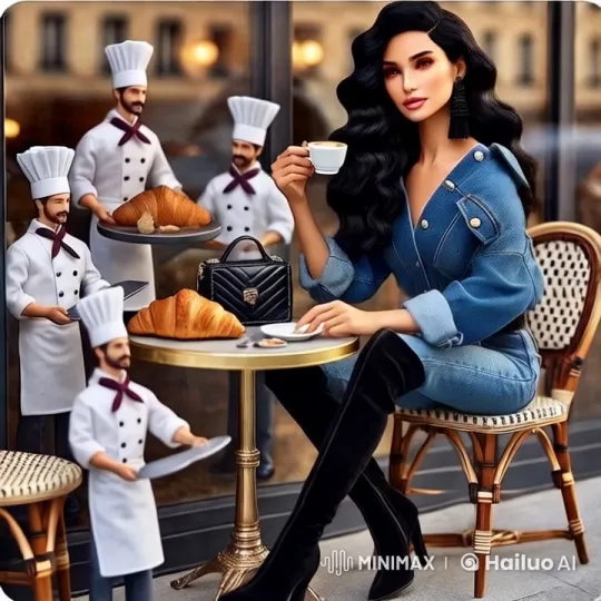 Stylish Woman Enjoying Coffee at Chic Café – AI Generated Video | Hailuo AI