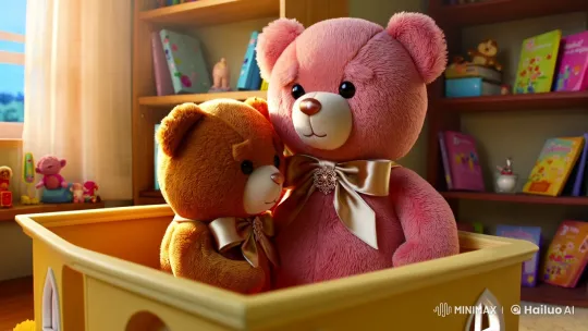 Teddy Bears Play in a Sunlit Toy House – AI Generated Video | Hailuo AI