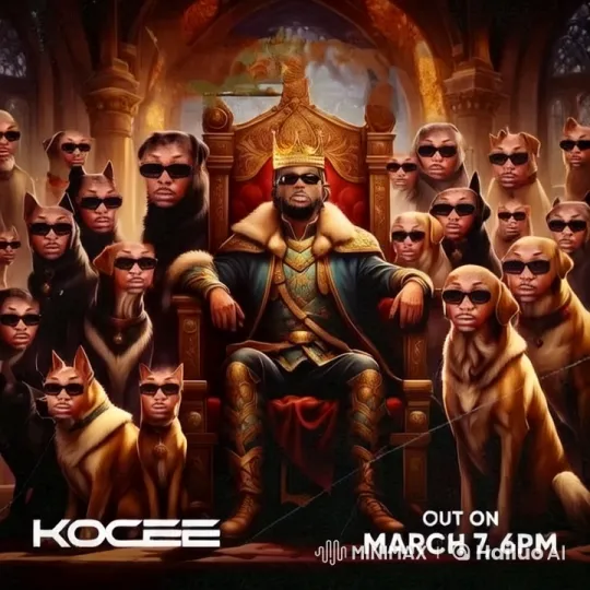 Regal King and Sunglass-Wearing Dogs in Majestic Hall – AI Generated Video | Hailuo AI