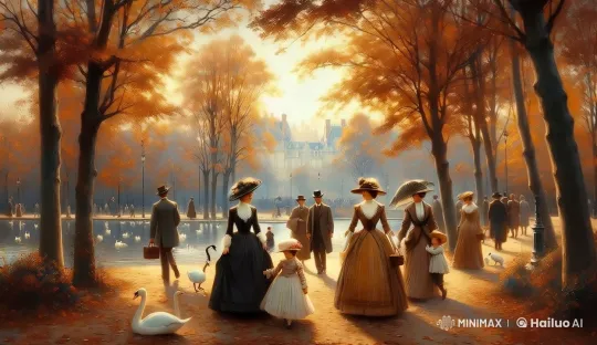 Autumnal Park: A Tranquil Stroll Through History – AI Generated Video | Hailuo AI