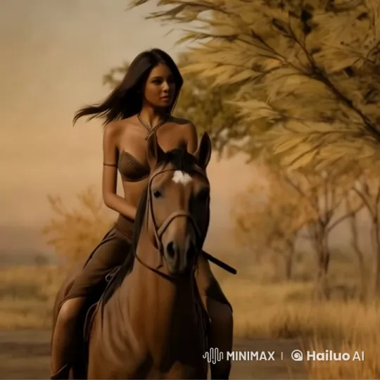 Woman and Horse Share Tender Moment in Serene Landscape – AI Generated Video | Hailuo AI