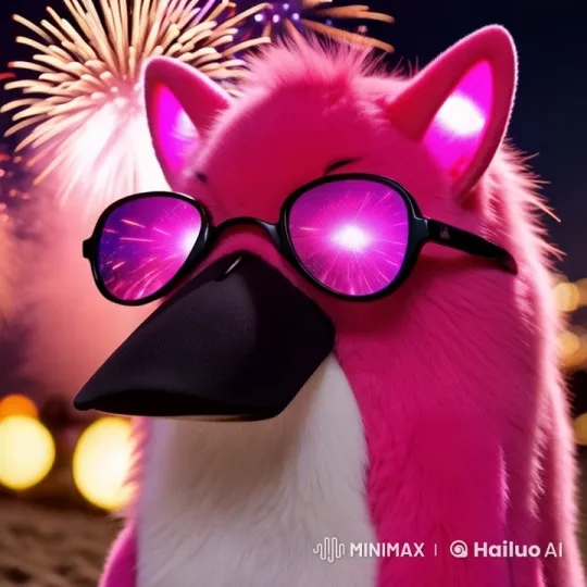 Pink Creature Surprised by Firework, Catches Fire – AI Generated Video | Hailuo AI