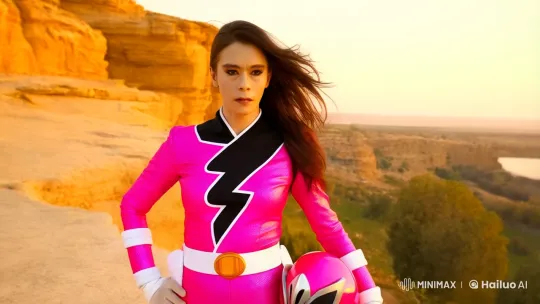 Pink Power Ranger Showcases Agility and Fighting Skills – AI Generated Video | Hailuo AI