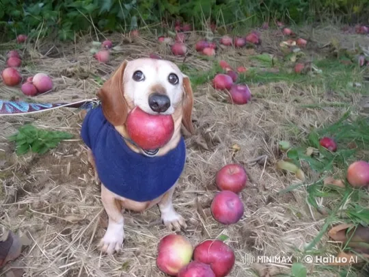 Dachshund Defends Apple from Alien in Lush Greenery – AI Generated Video | Hailuo AI