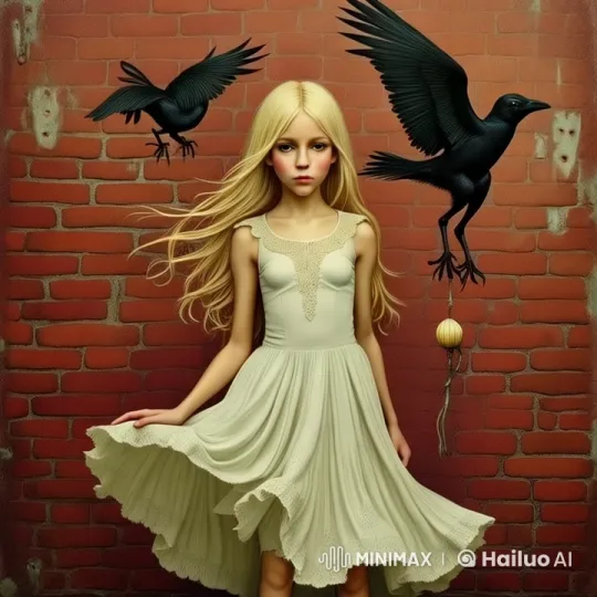 Girl and Animated Crows: From Static to Dynamic Life – AI Generated Video | Hailuo AI