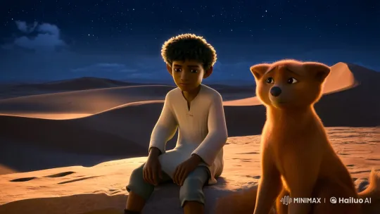 Silent Bond Under the Starry Desert Sky – AI Generated Video | Hailuo AI
