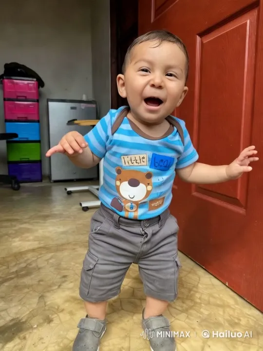 Baby's Joyful Dance and Gentle Kung Fu Kick – AI Generated Video | Hailuo AI