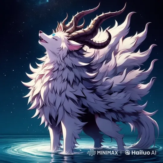 Majestic White Dog Howls Under Starry Night Sky – AI Generated Video | Hailuo AI