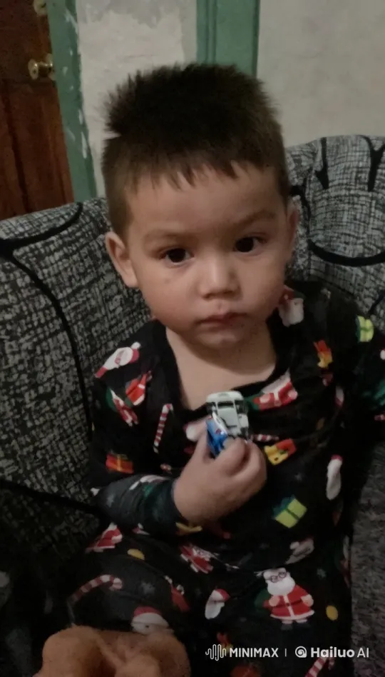 Joyful Child in Festive Pajamas Running Across Room – AI Generated Video | Hailuo AI