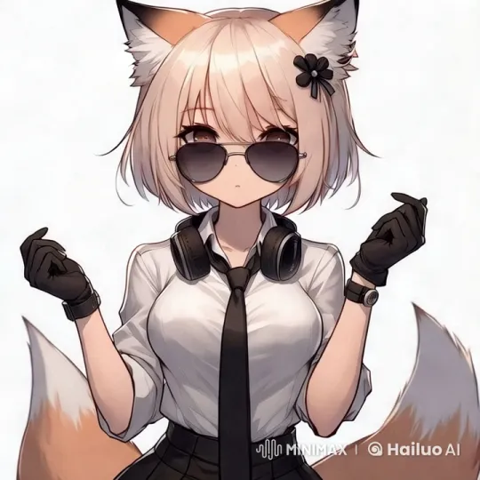 Fox-Eared Character Affectionately Hugs Tail – AI Generated Video | Hailuo AI
