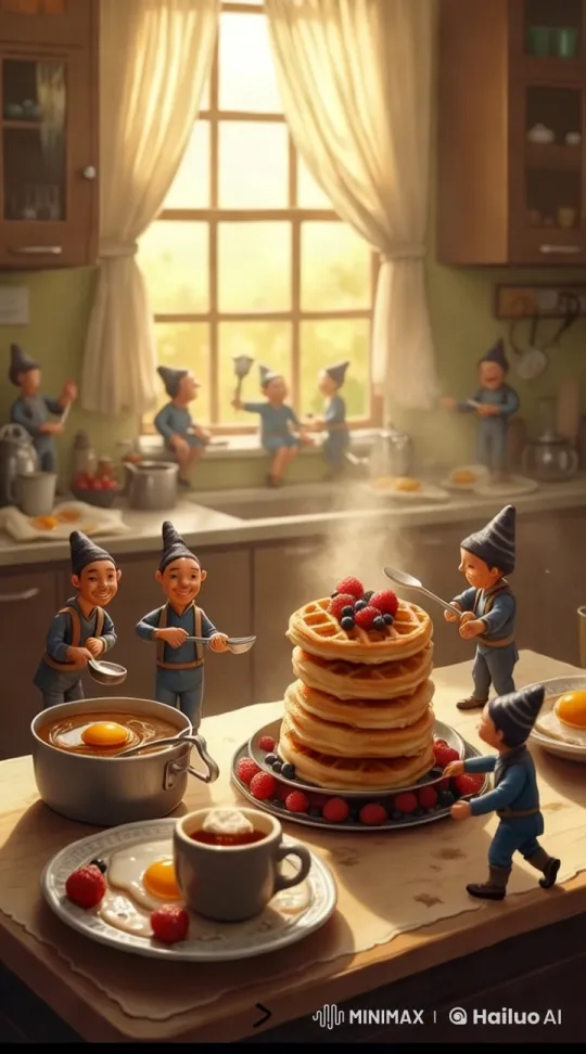 Tiny Chefs Prepare a Whimsical Breakfast – AI Generated Video | Hailuo AI