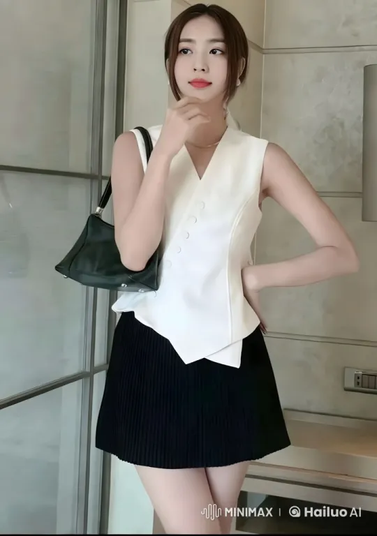 Stylish Girl in Tennis Attire Showcases Graceful Moves – AI Generated Video | Hailuo AI