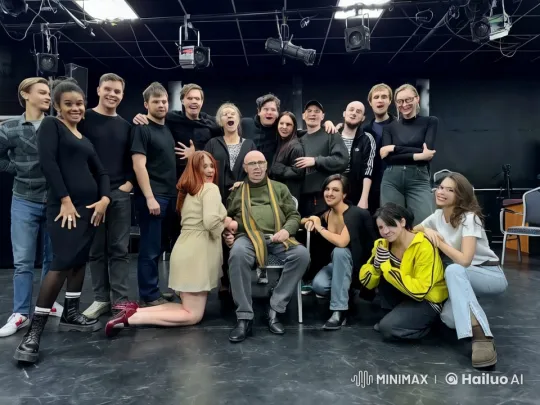 Dynamic Group Movement in Studio Setting – AI Generated Video | Hailuo AI