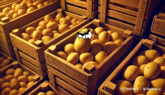 Animated Potato in Rustic Crate Scene – AI Generated Video | Hailuo AI