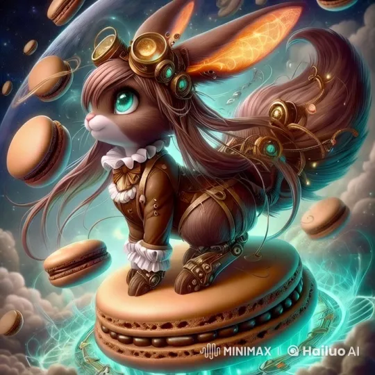 Whimsical Macarons and Steampunk Rabbit Scene – AI Generated Video | Hailuo AI